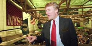 Donald Trump an der New Yorker Börse 1995
