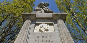 Denkmal für Rudolf Virchow am Karlplatz in Berlin Mitte
